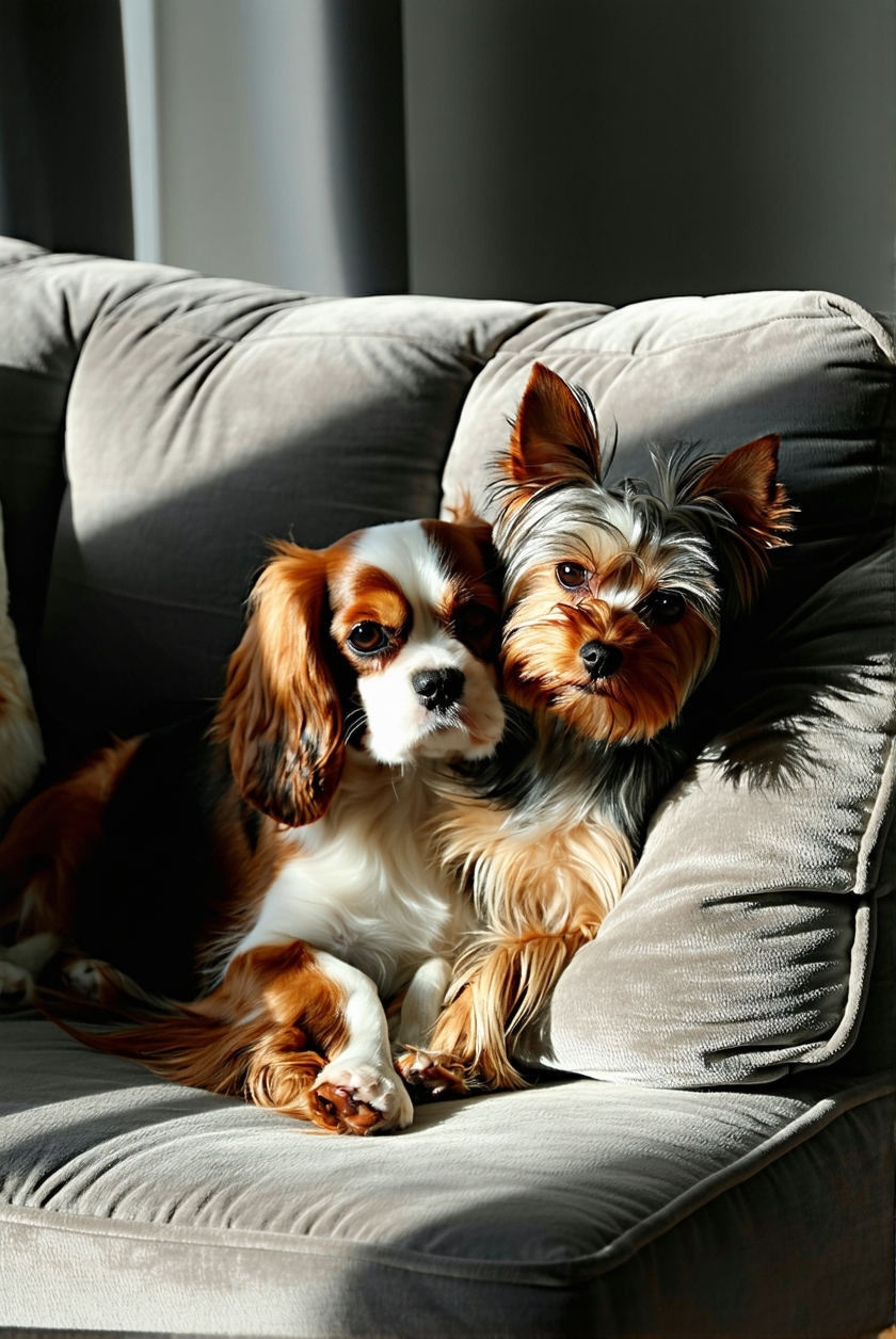 cavalier and yorkie companionship