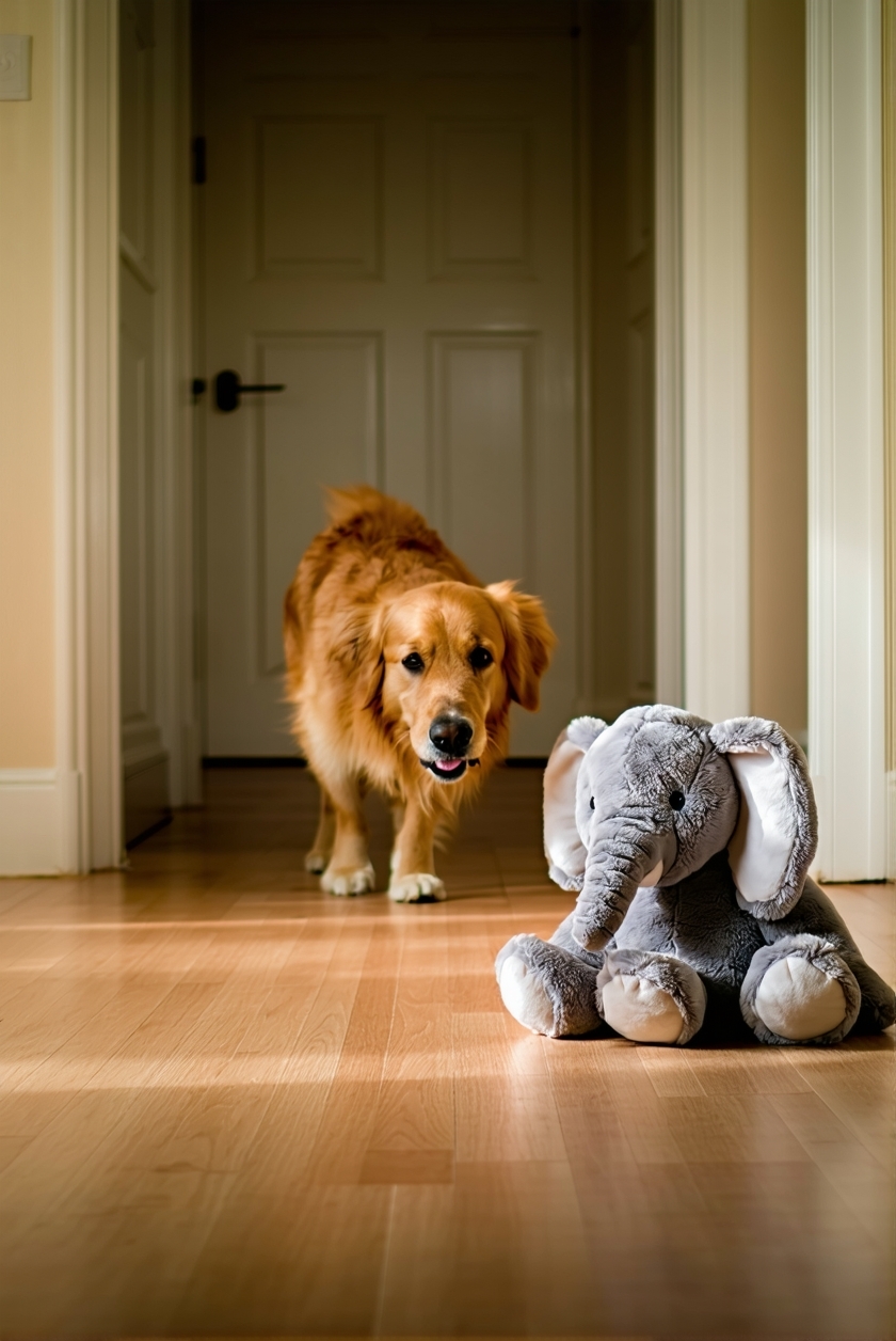 fetch game in hallway