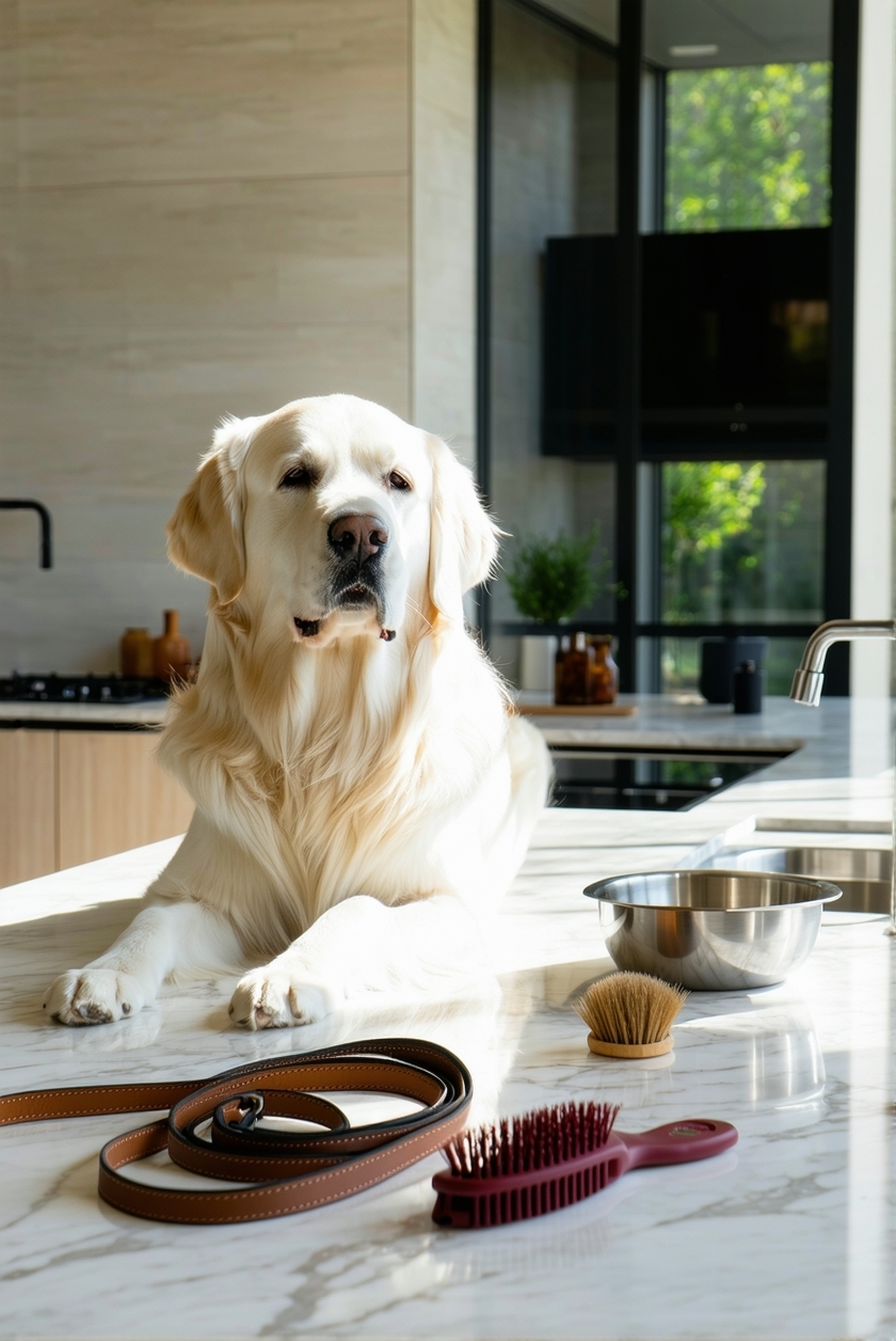 morning routine with dog