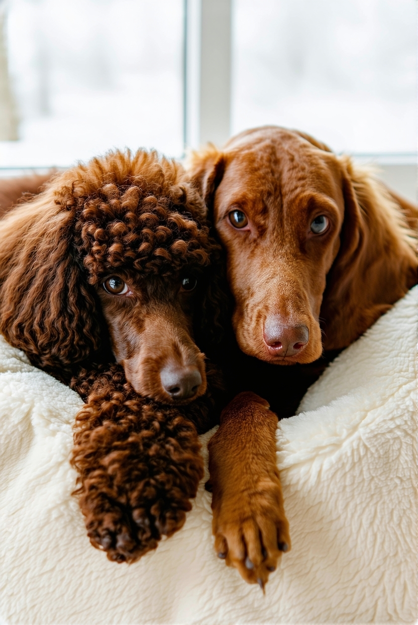 poodles and vizslas support