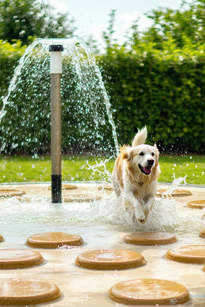 recycled splash pad construction